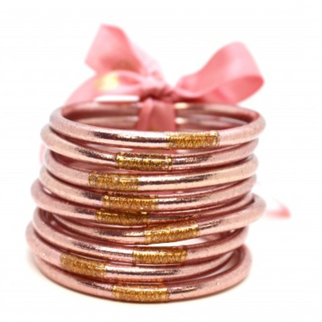 ALL WEATHER ROSE GOLD BANGLE SET OF 9