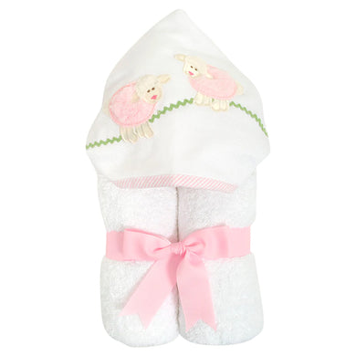 PINK LAMB APPLIQUE EVERYKID TOWEL