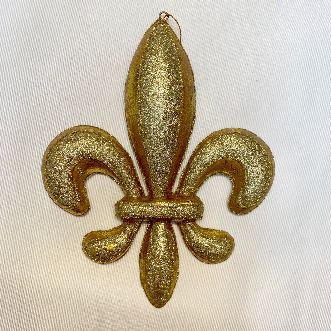 9 INCH GOLD FLEUR DE LIS PLAQUE