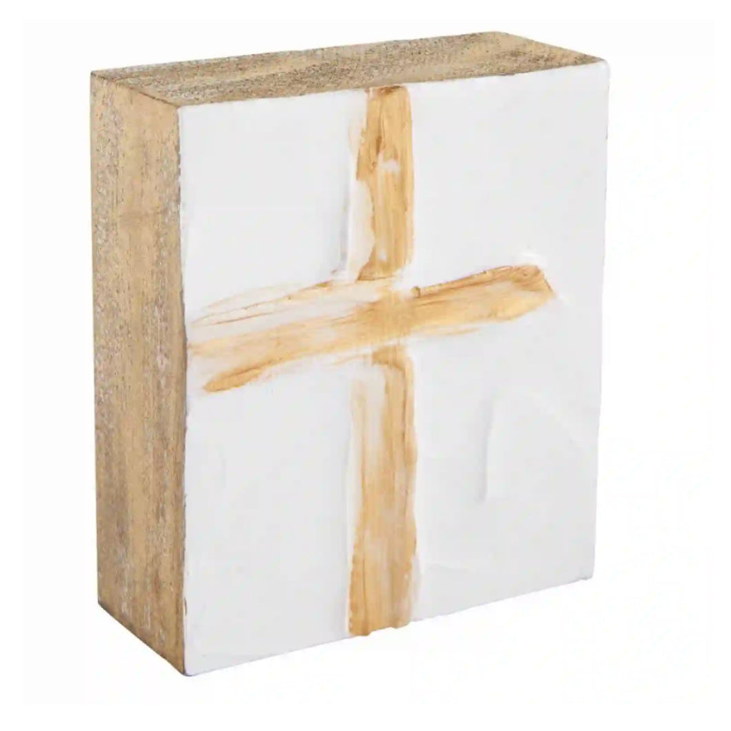 GOLD SQUARE CROSS PLAQUE