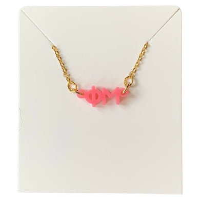 PHI MU ACRYLIC NECKLACE