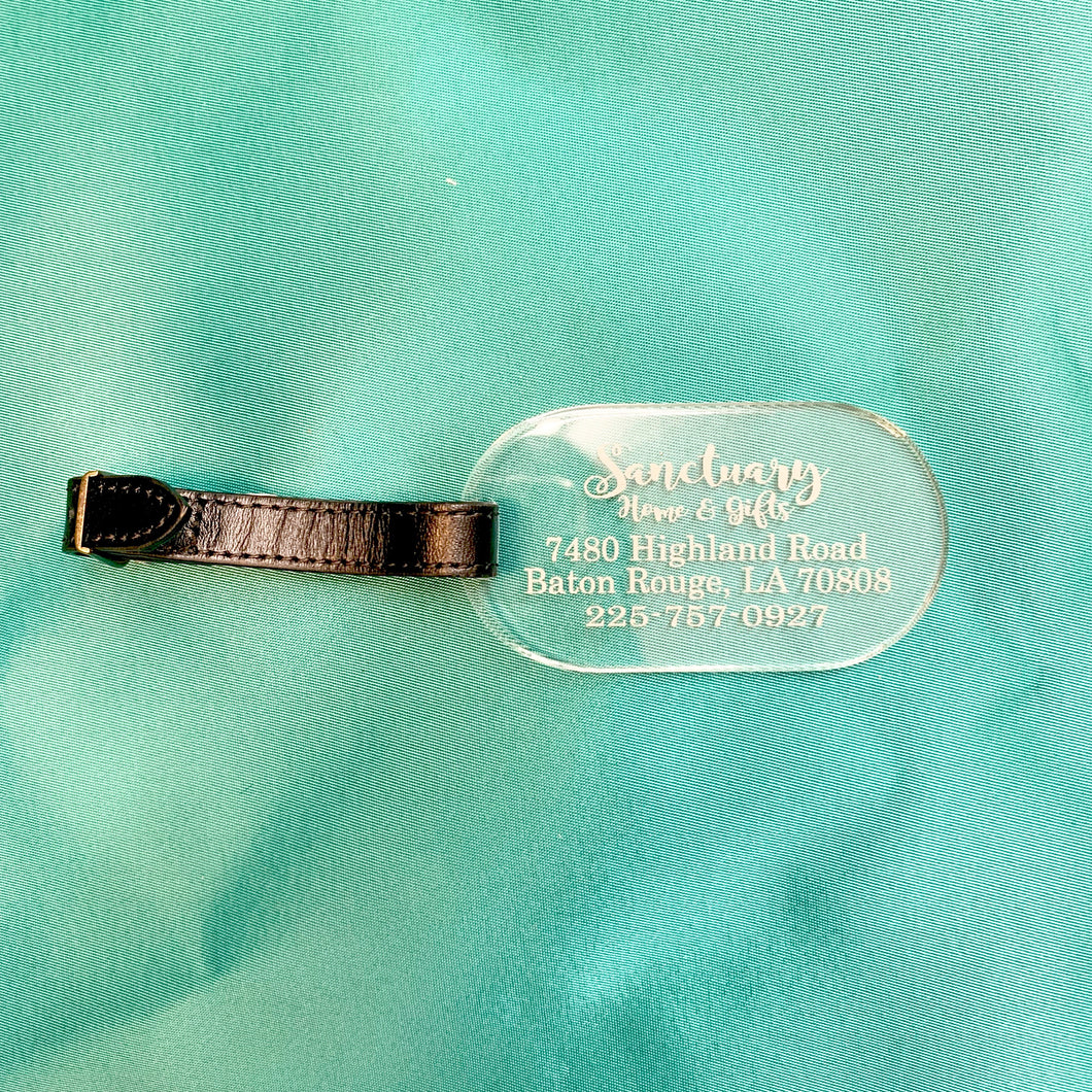ENGARVED ACRYLIC LUGGAGE TAG