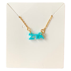 ZETA TAU ALPHA ACRYLIC NECKLACE