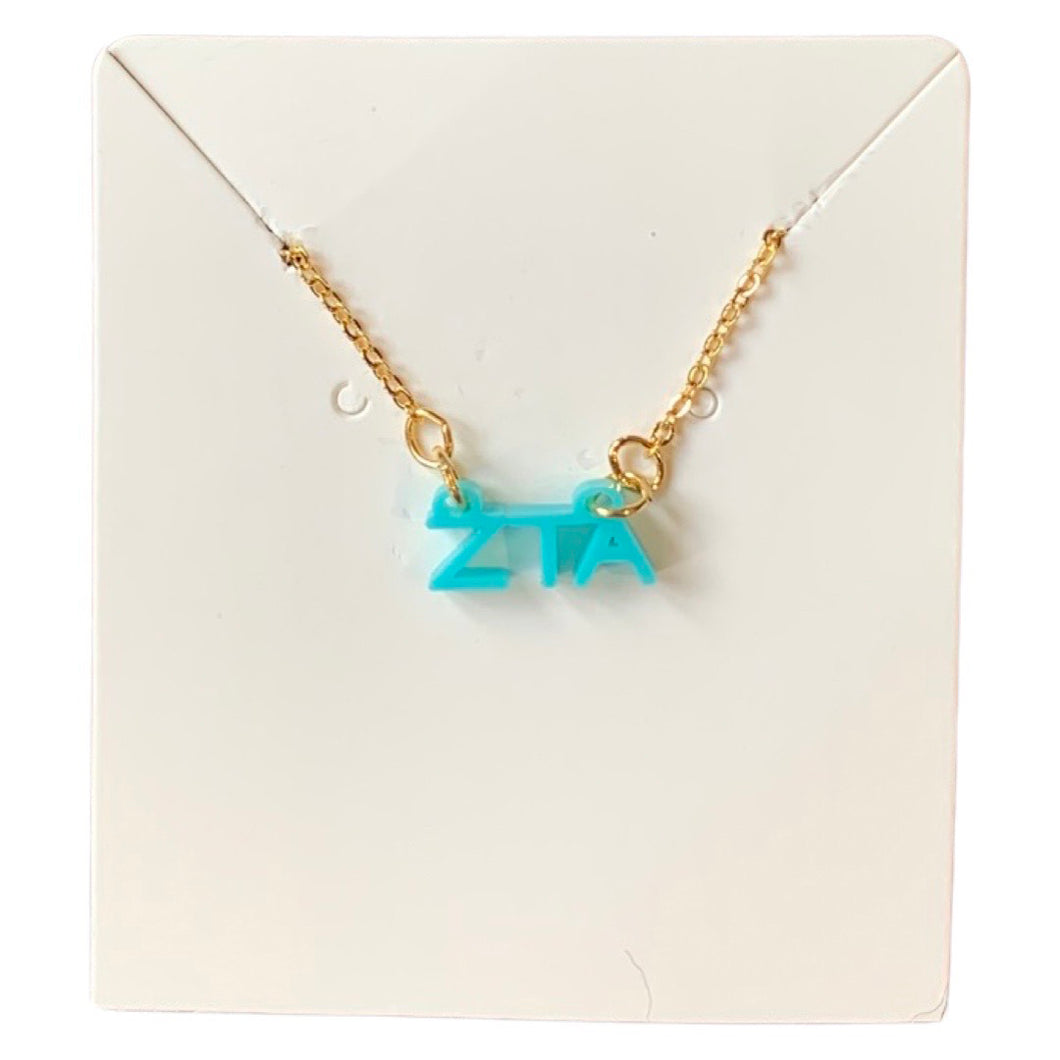 ZETA TAU ALPHA ACRYLIC NECKLACE