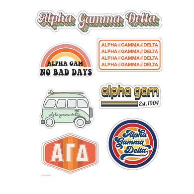 ALPHA GAMMA DELTA RETRO STICKERS