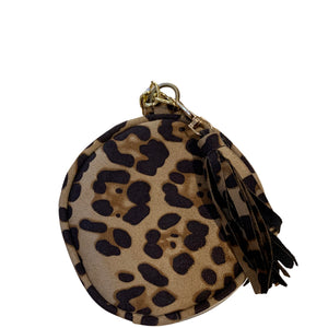 CYLINDER CLEAR PURSE LEOPARD