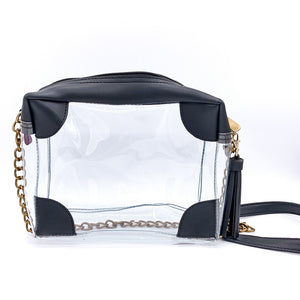 Black leather rectangular purse