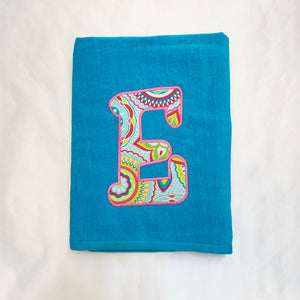 APPLIQUE INITIAL BEACH TOWEL