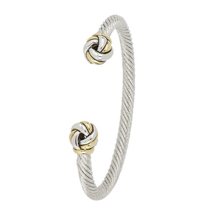 WIRE CUFF BRACELET WITH KNOT ENDS