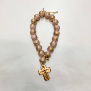 BLESSING BEADS CROSS PINK