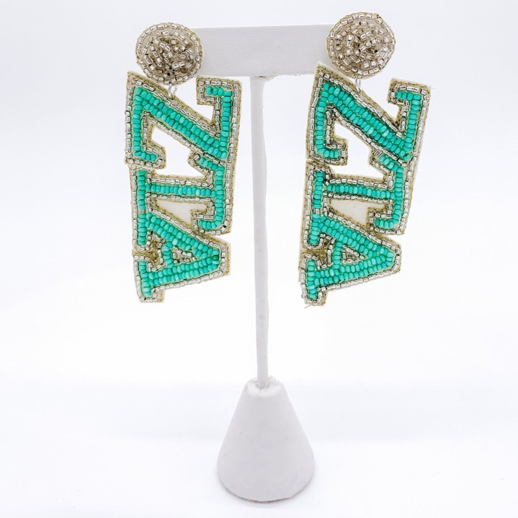 ZETA TAU ALPHA BEADED EARRINGS