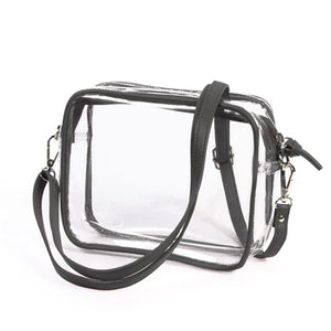 BLACK CLEAR CROSSBODY WITH ADJUSTABLE STRAP