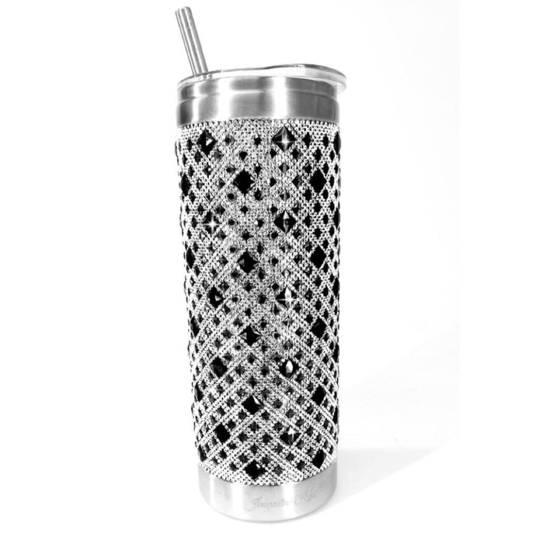 BLING TUMBLER SILVER AND BLACK
