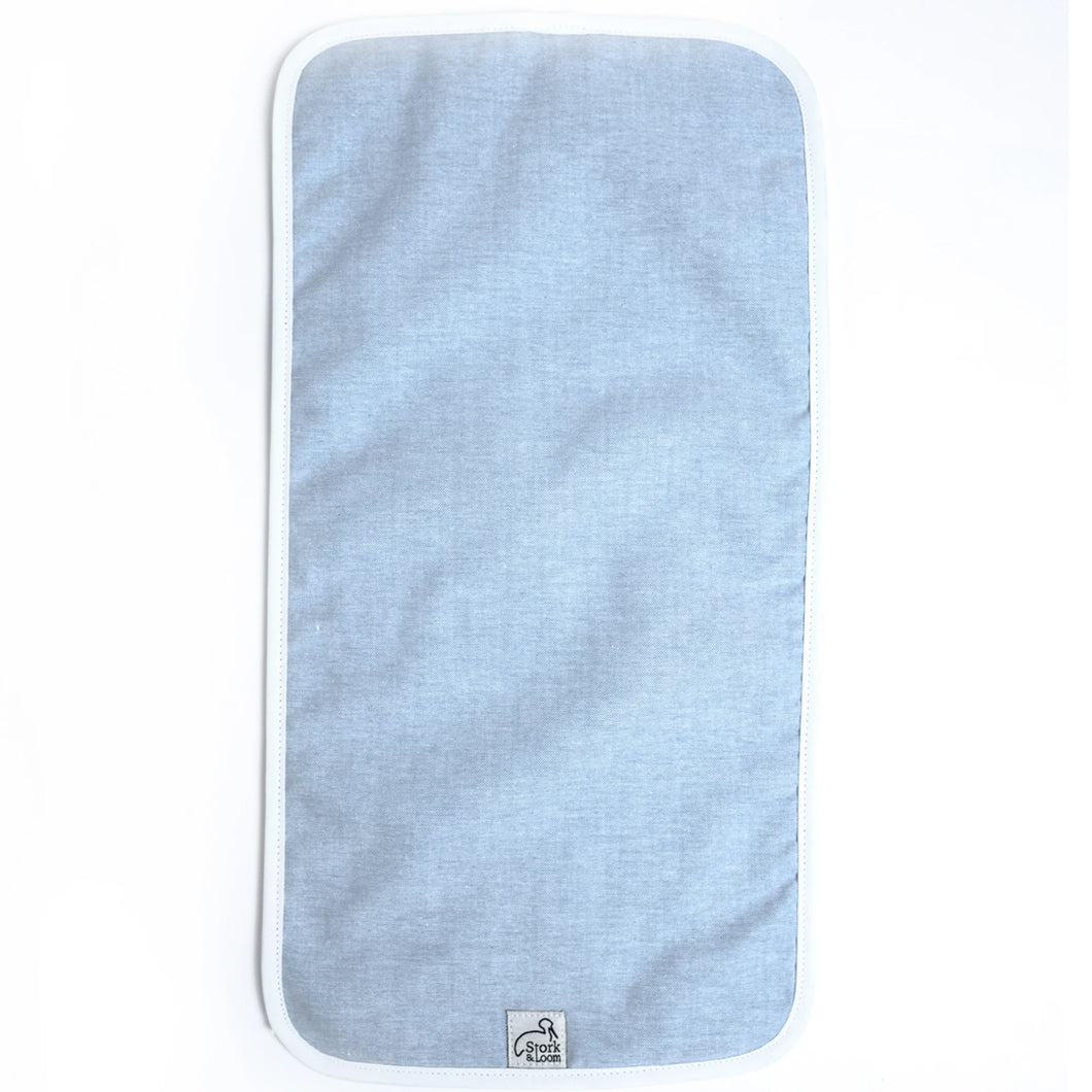 PERSONALIZED BLUE OXFORD BABY BURP CLOTH
