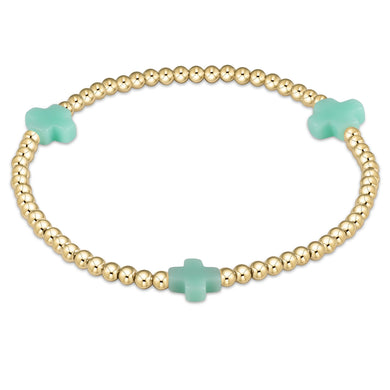 SIGNATURE CROSS GOLD PATTERN 3MM BRACELET MINT