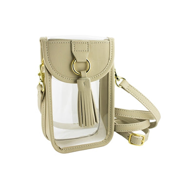 CELL PHONE CLEAR CROSSBODY PURSE TAN – Sanctuary Home & Gifts