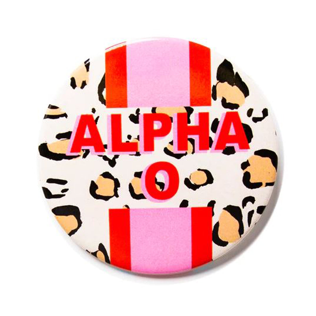 ALPHA OMICRON PI CHEETAH STRIPE BUTTON