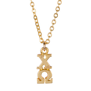 CHI OMEGA GOLD LAVALIERE NECKLACE