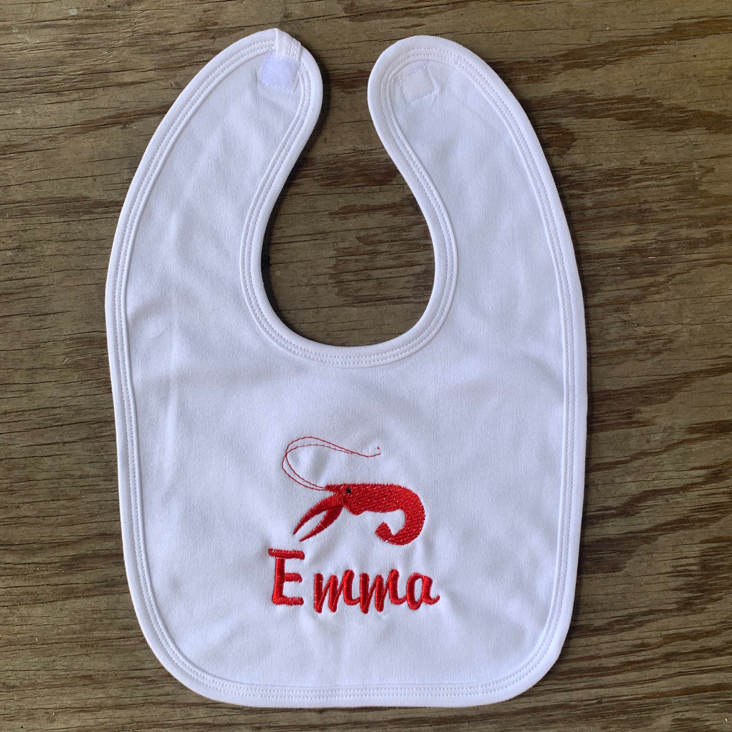 PERSONALIZED CRAWFISH BABY BIB