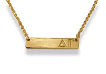 DELTA GAMMA GOLD BAR NECKLACE