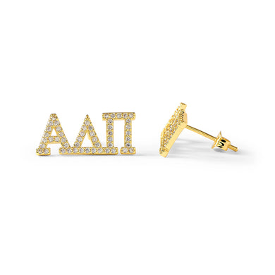 ALPHA DELTA PI GOLD STUD EARRINGS