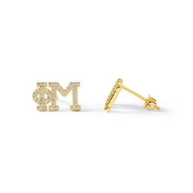 PHI MU GOLD STUD EARRINGS