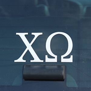 CHI OMEGA WHITE DECAL LETTERS