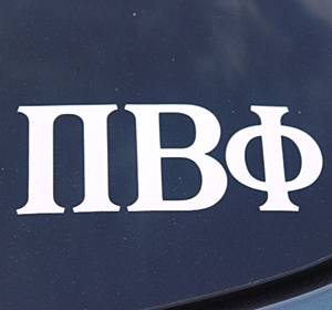 PI BETA PHI WHITE DECAL LETTERS