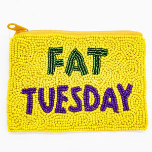 FAT TUESDAY BEADED POUCH