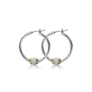 PAVE CRYSTAL SMALL HOOP EARRING