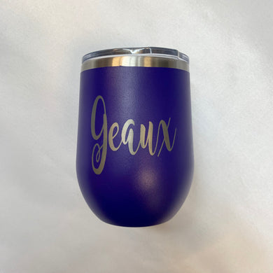 GEAUX STAINLESS WINE TUMBLER