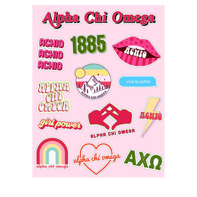 ALPHA CHI OMEGA GIRL POWER STICKERS