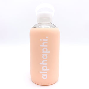 ALPHA PHI  GLASS BOTTLE WITH SILICONE SLEEVE