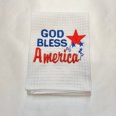 GOD BLESS AMERICA HAND TOWEL