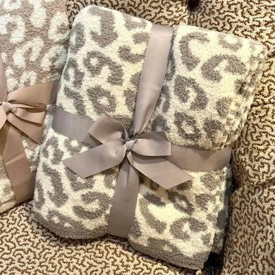 LEOPARD BLANKET GREY