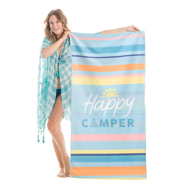 HAPPY CAMPER QUICK DRY BEACH TOWEL