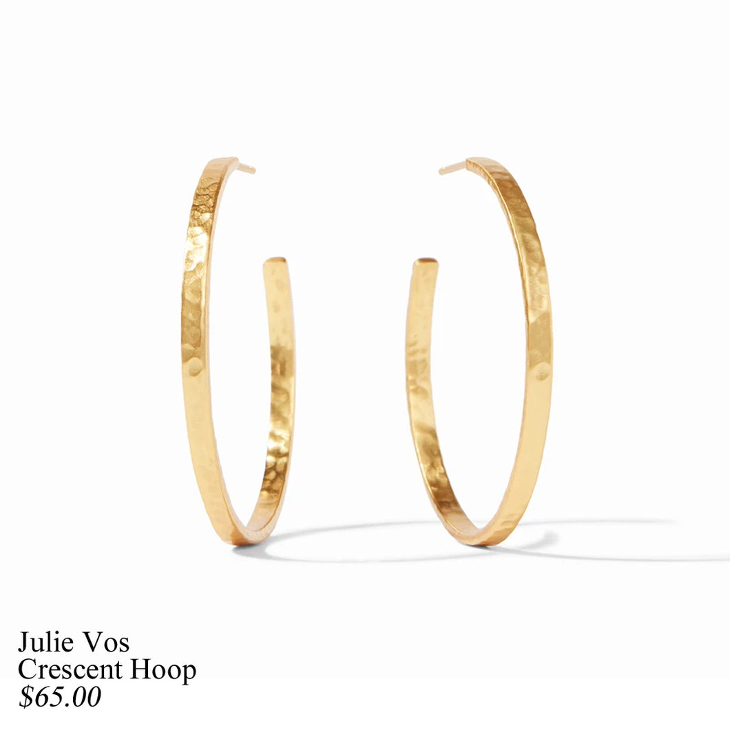 CRESCENT GOLD HOOP EARRINGS LARGE