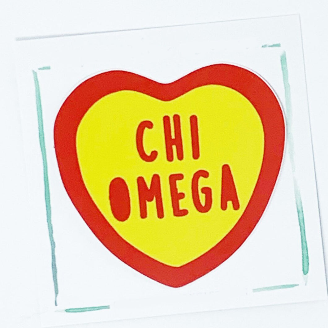 CHI OMEGA HEART DECAL STICKER