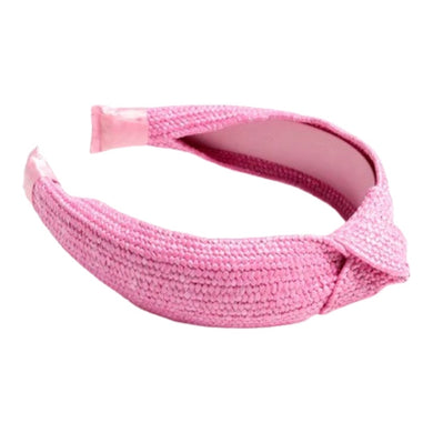 PINK KNOTTED WOVEN HEADBAND