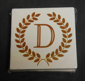 WREATH INITIAL COASTER SET OF 2