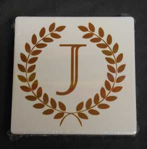 WREATH INITIAL COASTER SET OF 2