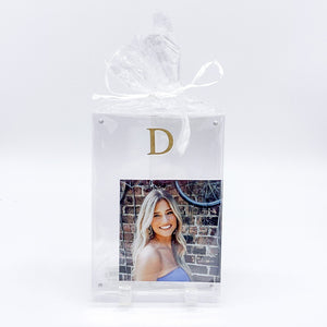 GOLD INITIAL ACRYLIC FRAME
