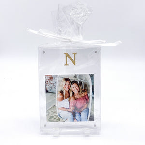 GOLD INITIAL ACRYLIC FRAME