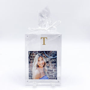 GOLD INITIAL ACRYLIC FRAME