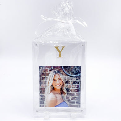 GOLD INITIAL ACRYLIC FRAME