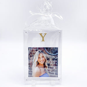 GOLD INITIAL ACRYLIC FRAME