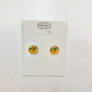 MARDI GRAS KING CAKE EARRING