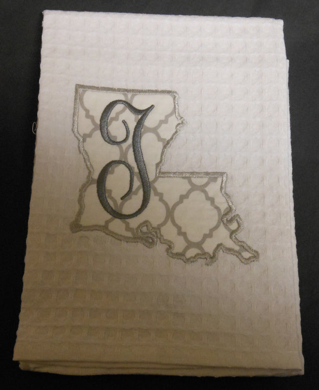 LOUISIANA STATE INITIAL HAND TOWEL