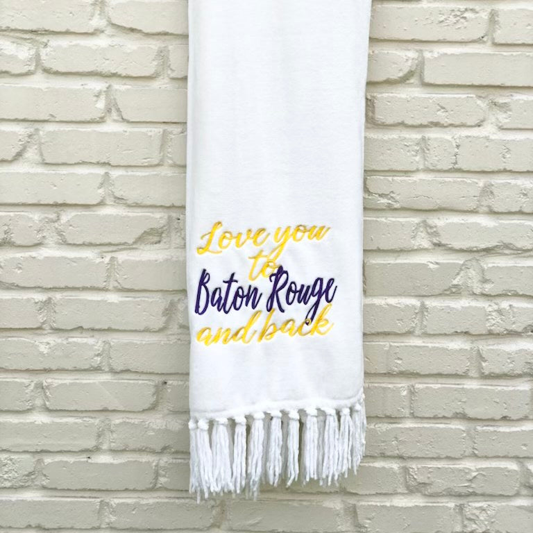 LOVE YOU TO BATON ROUGE AND BACK PLUSH THROW BLANKET