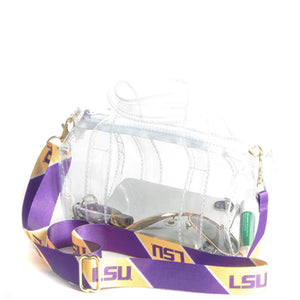 R74 Louisiana State University LSU Tigers Retro Clear Crossbody Purse -  Gidget's Emporium
